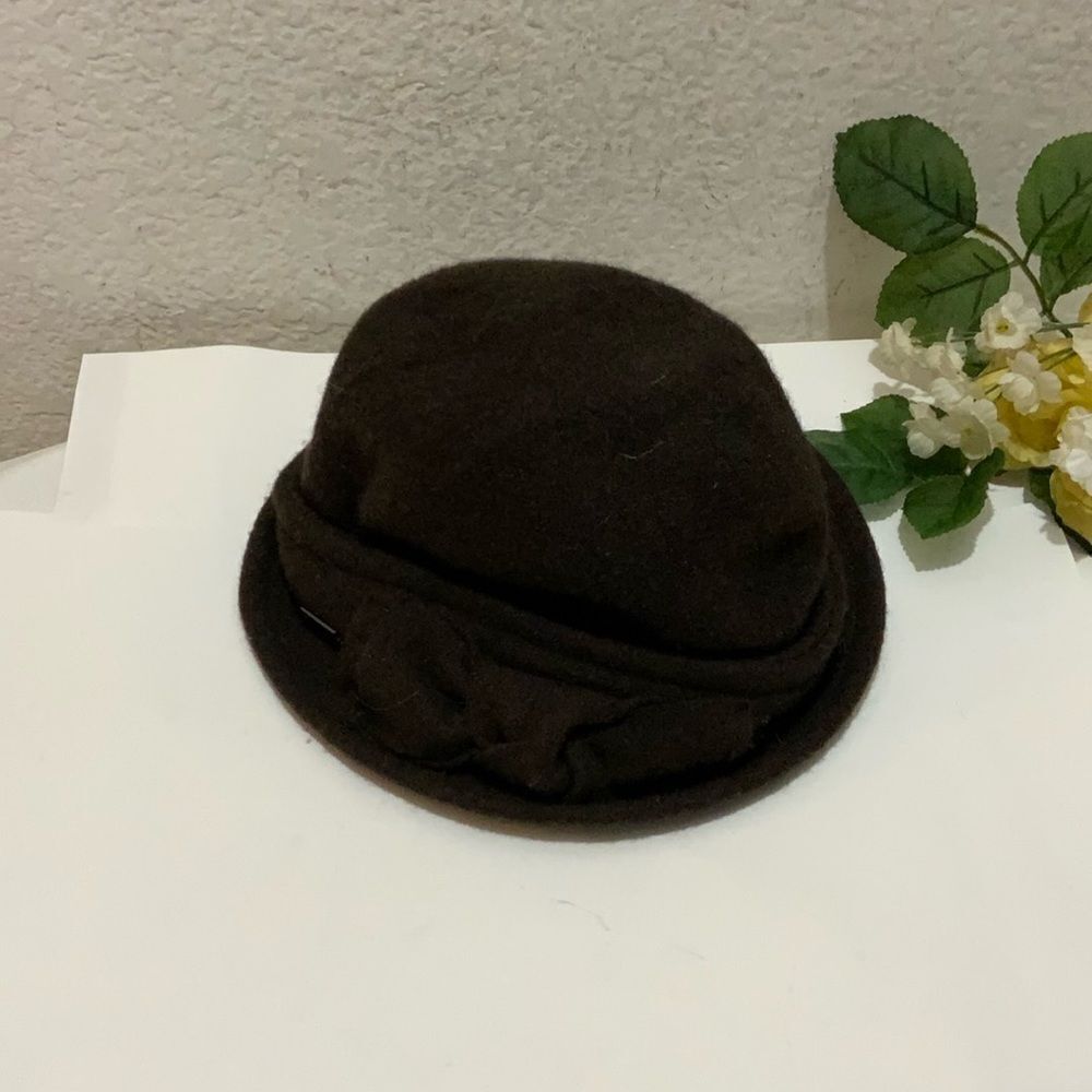 Betmar NY Brown Ruffle Wool Blend Bucket Hat - Picture 6 of 7